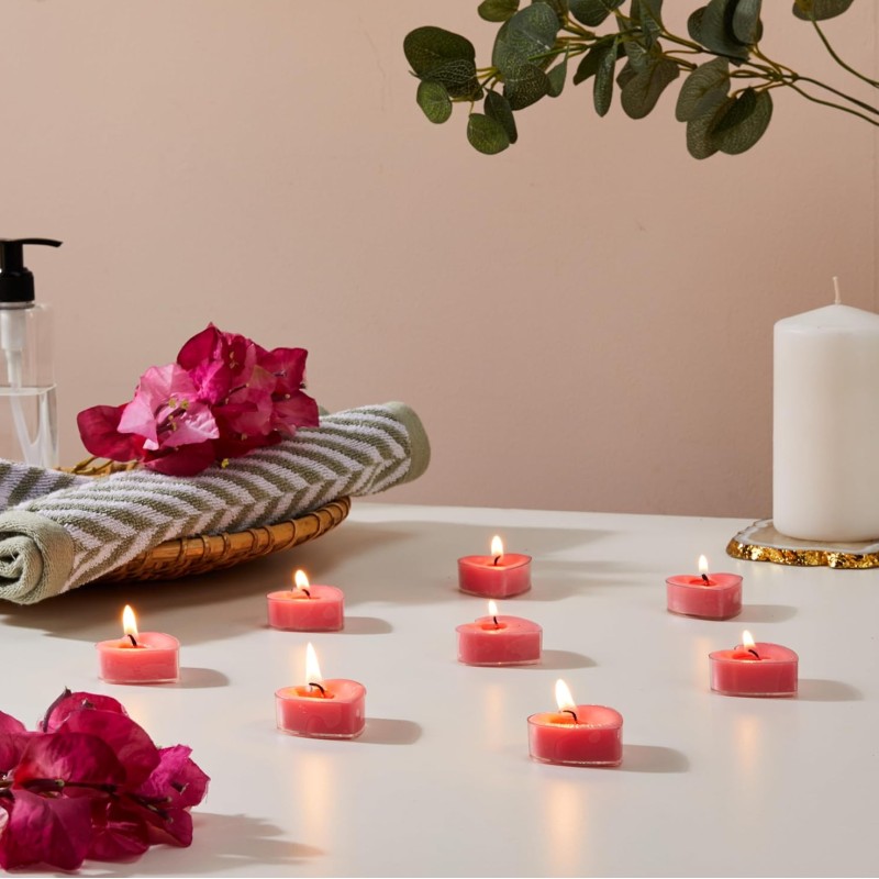 Wick-a-Roo - Heart Tealight Candles | Smokeless | No Residue | 4 Hours Burn Time (Set of 8, Rose) Wick-a-Roo - Heart Tealight Candles | Smokeless | No Residue | 4 Hours Burn Time (Set of 8, Rose)