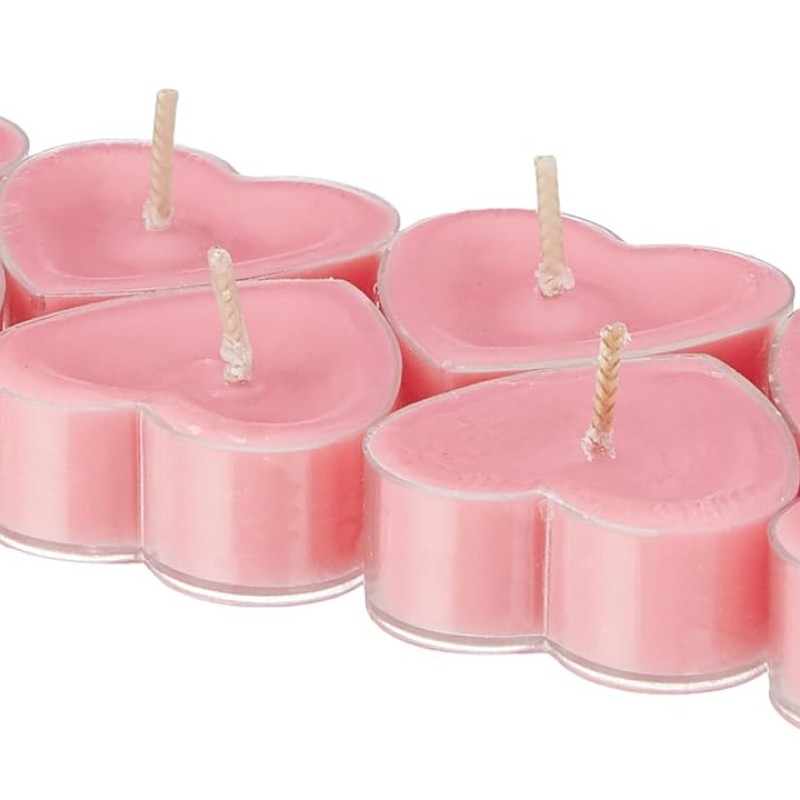 Wick-a-Roo - Heart Tealight Candles | Smokeless | No Residue | 4 Hours Burn Time (Set of 8, Rose) Wick-a-Roo - Heart Tealight Candles | Smokeless | No Residue | 4 Hours Burn Time (Set of 8, Rose)