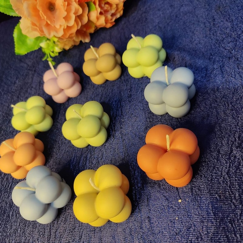 Wick-a-Roo decor Art Pure Soy Wax Designer Aroma Bubble Candles with Fragrance for Diwali, Valentine, Home Decor, Weddings, Parties, Spa - Set of 10 (Random Multicolor) Wick-a-Roo decor Art Pure Soy Wax Designer Aroma Bubble Candles with Fragrance for Diwali, Valentine, Home Decor, Weddings, Parties, Spa - Set of 10 (Random Multicolor)