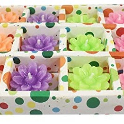 FESTIVE BLESSINGS Flower Theme Designer Waterproof Floating Tealight Candles for Diwali, Party Home Decorations (Pack of 12) FESTIVE BLESSINGS Flower Theme Designer Waterproof Floating Tealight Candles for Diwali, Party Home Decorations (Pack of 12)