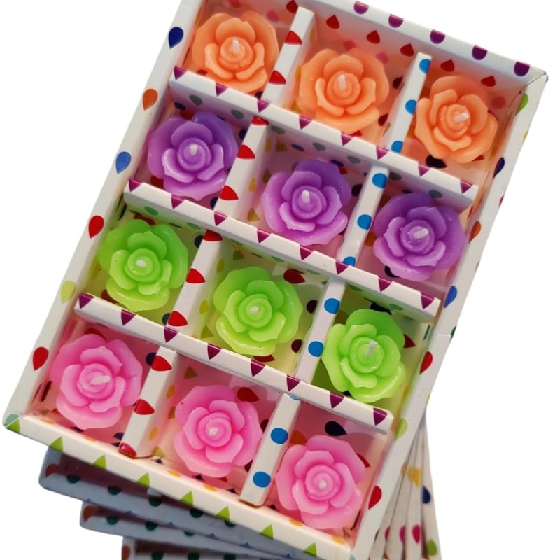 Floating Rose Decorative Designer Smokeless Floating Wax Candle with Fragrance- Red, Green, Blue, Pink (Set of 12) Floating Rose Decorative Designer Smokeless Floating Wax Candle with Fragrance- Red, Green, Blue, Pink (Set of 12)