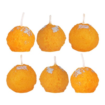 Wick-a-Roo Premium Ladoo Candle || Hand Poured || Motichur laddoo Candles || Decorative Candle 100% Paraffin Wax || Set of 6 Wick-a-Roo Premium Ladoo Candle || Hand Poured || Motichur laddoo Candles || Decorative Candle 100% Paraffin Wax || Set of 6