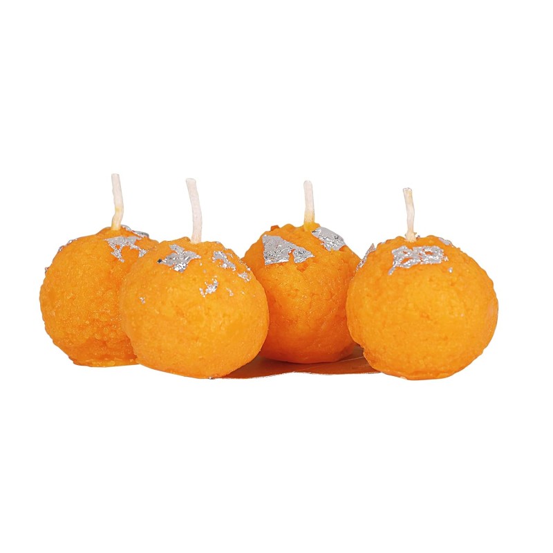 Wick-a-Roo Premium Ladoo Candle || Hand Poured || Motichur laddoo Candles || Decorative Candle 100% Paraffin Wax || Set of 6 Wick-a-Roo Premium Ladoo Candle || Hand Poured || Motichur laddoo Candles || Decorative Candle 100% Paraffin Wax || Set of 6