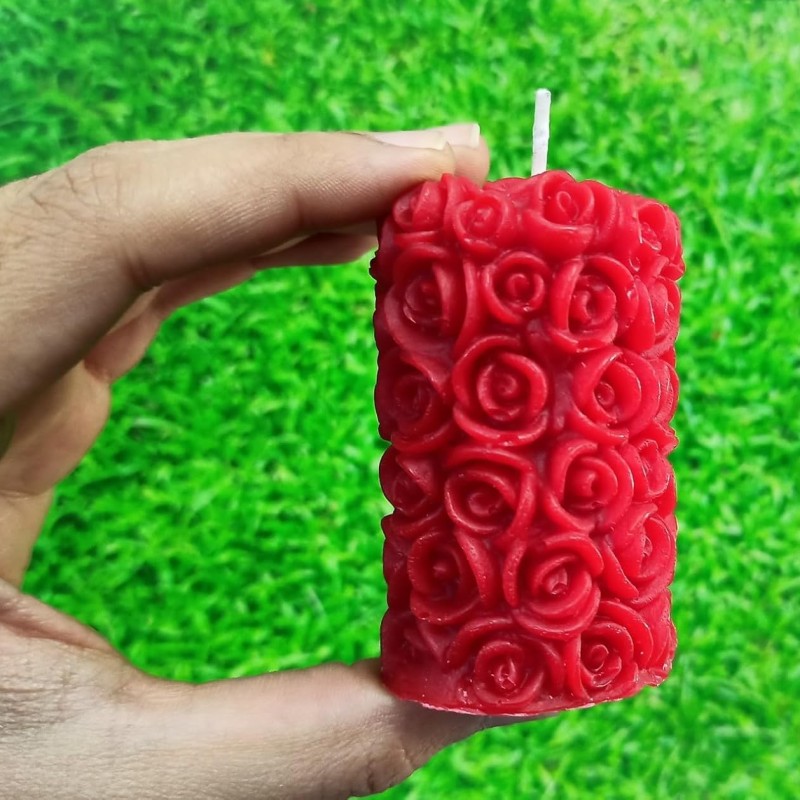 Wick-a-Roo Scented Candles For Home Decor, Rose Fragrance, Pillar Shape And Floating Combo, Red Color, Pack Of 10, 4 X 7 Centimeters - Wax Wick-a-Roo Scented Candles For Home Decor, Rose Fragrance, Pillar Shape And Floating Combo, Red Color, Pack Of 10, 4 X 7 Centimeters - Wax