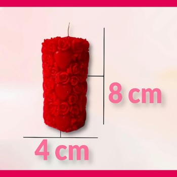 Wick-a-Roo Designer Romantic Scented Pillar Heart Candles for Valentine Day, Wedding, Anniversary, Home, Table Decoration and Special Events - Pack of 3 Piece, Red (Mogra)