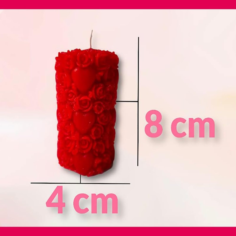 Wick-a-Roo Designer Romantic Scented Pillar Heart Candles for Valentine Day, Wedding, Anniversary, Home, Table Decoration and Special Events - Pack of 3 Piece, Red (Mogra) Wick-a-Roo Designer Romantic Scented Pillar Heart Candles for Valentine Day, Wedding, Anniversary, Home, Table Decoration and Special Events - Pack of 3 Piece, Red (Mogra)