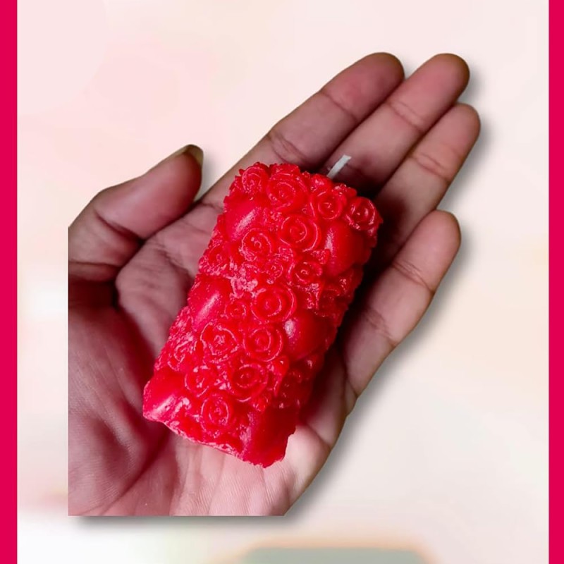 Wick-a-Roo Designer Romantic Scented Pillar Heart Candles for Valentine Day, Wedding, Anniversary, Home, Table Decoration and Special Events - Pack of 3 Piece, Red (Mogra) Wick-a-Roo Designer Romantic Scented Pillar Heart Candles for Valentine Day, Wedding, Anniversary, Home, Table Decoration and Special Events - Pack of 3 Piece, Red (Mogra)