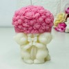 Yellow Petal Teddy with Bouquet Candle | Pink & White Color | Rose Scented | Valentine & Anniversary Gift | 100% Soy Wax 110gm (Pack of 1)