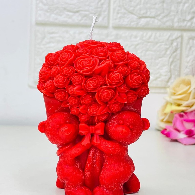 Yellow Petal Teddy with Bouquet Candle | Pink & White Color | Rose Scented | Valentine & Anniversary Gift | 100% Soy Wax 110gm (Pack of 1) Yellow Petal Teddy with Bouquet Candle | Pink & White Color | Rose Scented | Valentine & Anniversary Gift | 100% Soy Wax 110gm (Pack of 1)