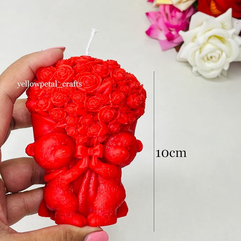 Yellow Petal Teddy with Bouquet Candle | Pink & White Color | Rose Scented | Valentine & Anniversary Gift | 100% Soy Wax 110gm (Pack of 1) Yellow Petal Teddy with Bouquet Candle | Pink & White Color | Rose Scented | Valentine & Anniversary Gift | 100% Soy Wax 110gm (Pack of 1)
